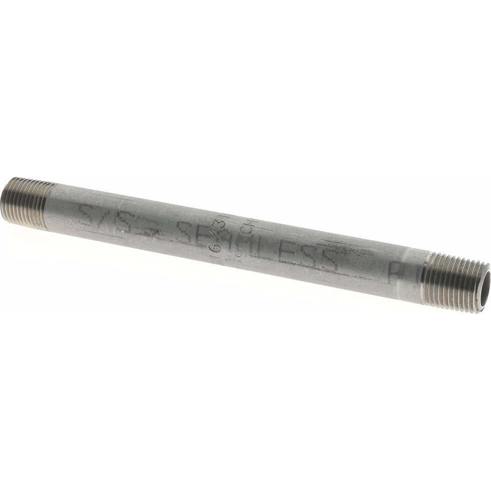 Merit Brass 6002-400 Stainless Steel Pipe Nipple 1/8" Pipe, Grade 316 & 316L