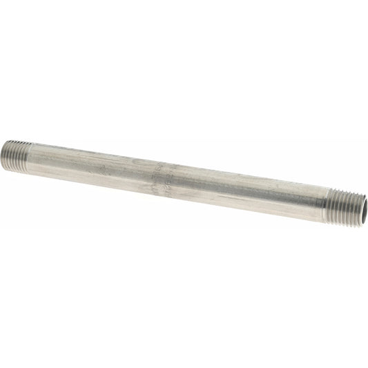 Merit Brass 6004-600 Stainless Steel Pipe Nipple 1/4" Pipe, Grade 316 & 316L