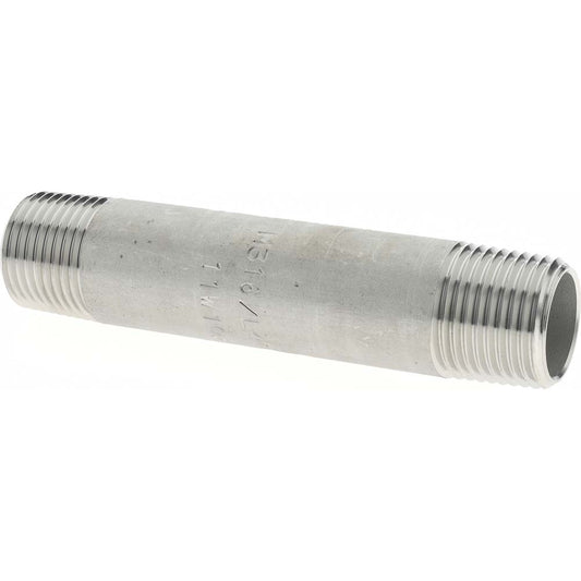 Merit Brass 6006-300 Stainless Steel Pipe Nipple 3/8" Pipe, Grade 316 & 316L
