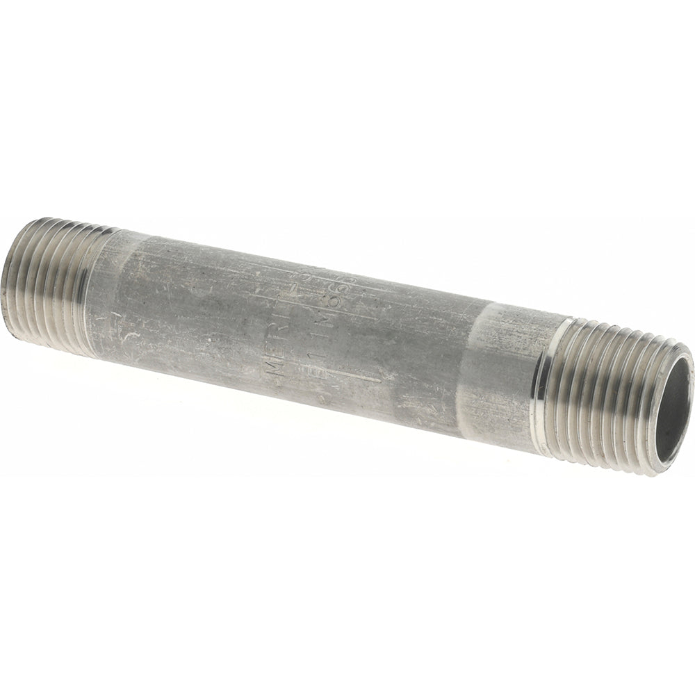 Merit Brass 6006-350 Stainless Steel Pipe Nipple 3/8" Pipe, Grade 316 & 316L