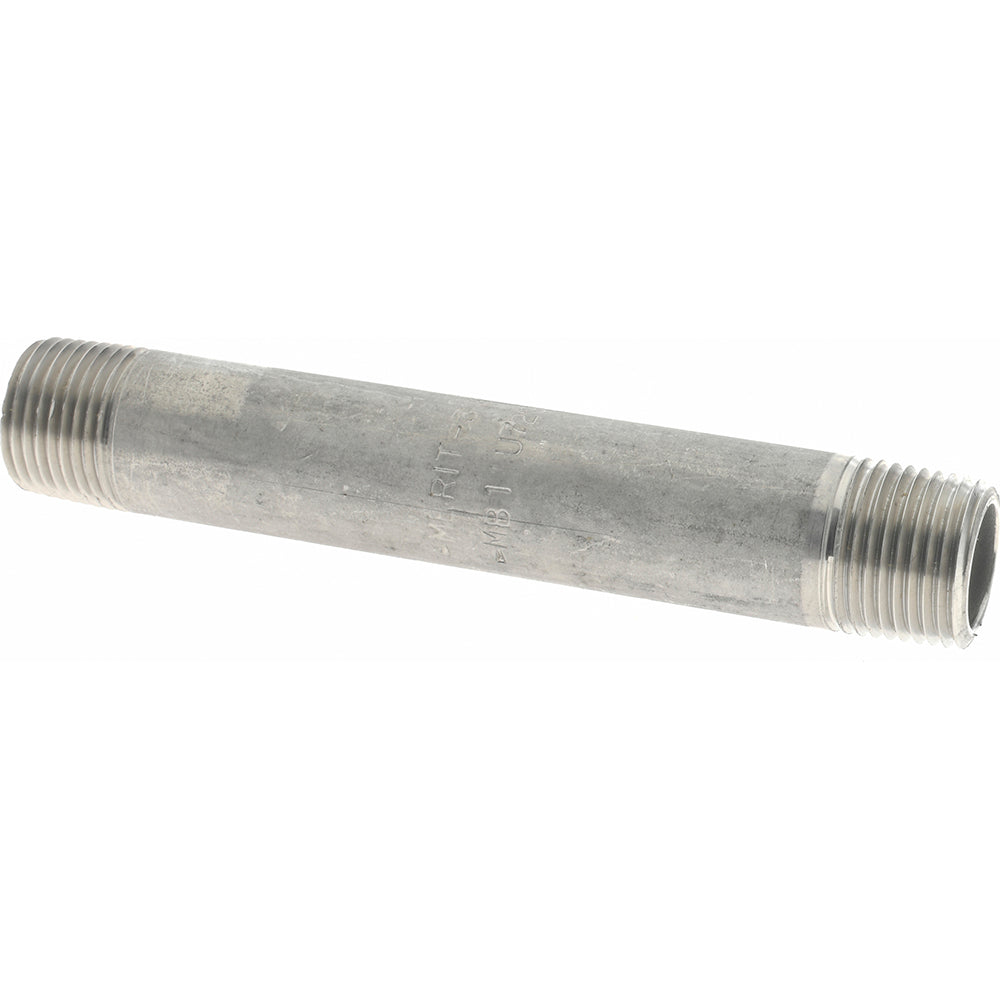 Merit Brass 6006-400 Stainless Steel Pipe Nipple 3/8" Pipe, Grade 316 & 316L