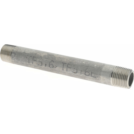 Merit Brass 6006-500 Stainless Steel Pipe Nipple 3/8" Pipe, Grade 316 & 316L