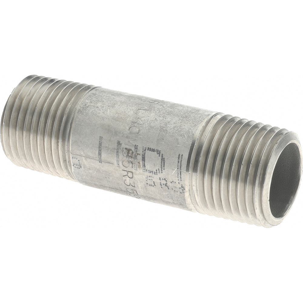 Merit Brass 6008-250 Stainless Steel Pipe Nipple 1/2" Pipe, Grade 316 & 316L