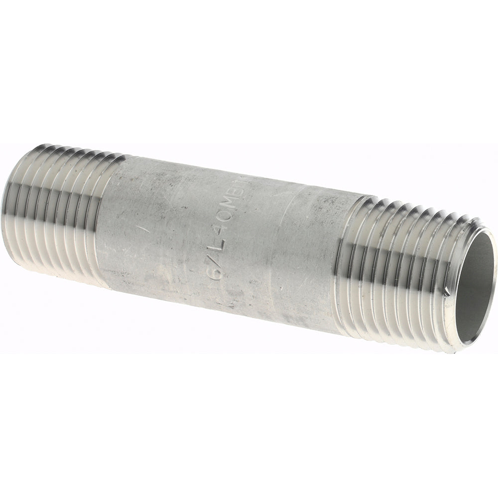 Merit Brass 6008-300 Stainless Steel Pipe Nipple 1/2" Pipe, Grade 316 & 316L