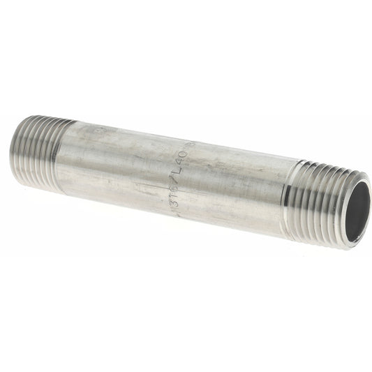 Merit Brass 6008-400 Stainless Steel Pipe Nipple 1/2" Pipe, Grade 316 & 316L