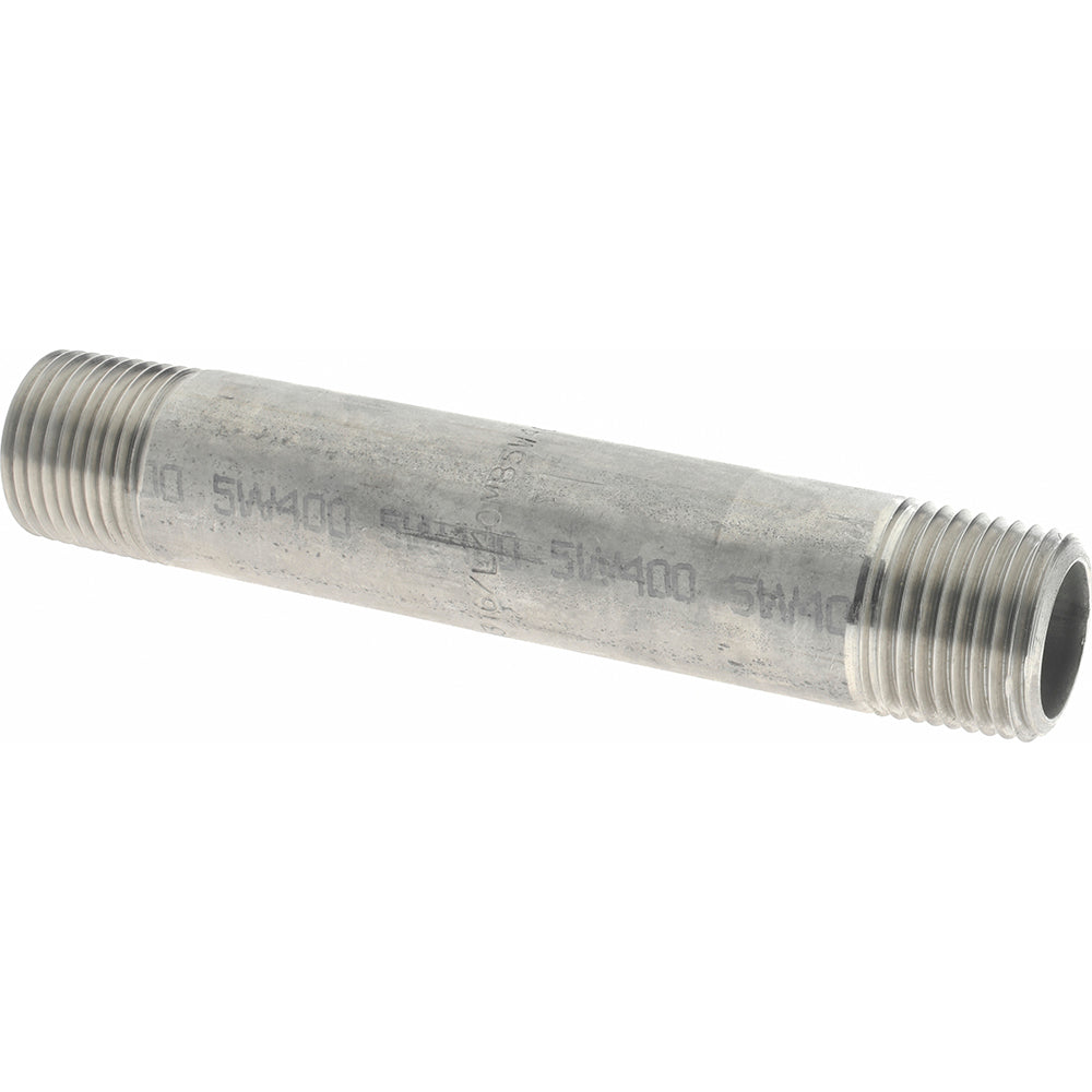 Merit Brass 6008-450 Stainless Steel Pipe Nipple 1/2" Pipe, Grade 316 & 316L