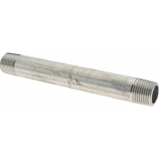 Merit Brass 6008-600 Stainless Steel Pipe Nipple 1/2" Pipe, Grade 316 & 316L