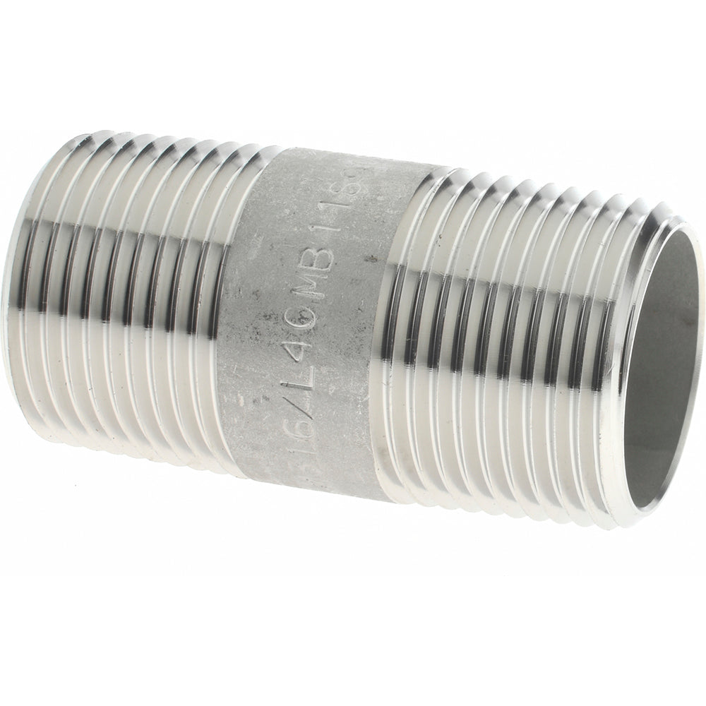 Merit Brass 6012-200 Stainless Steel Pipe Nipple 3/4" Pipe, Grade 316 & 316L