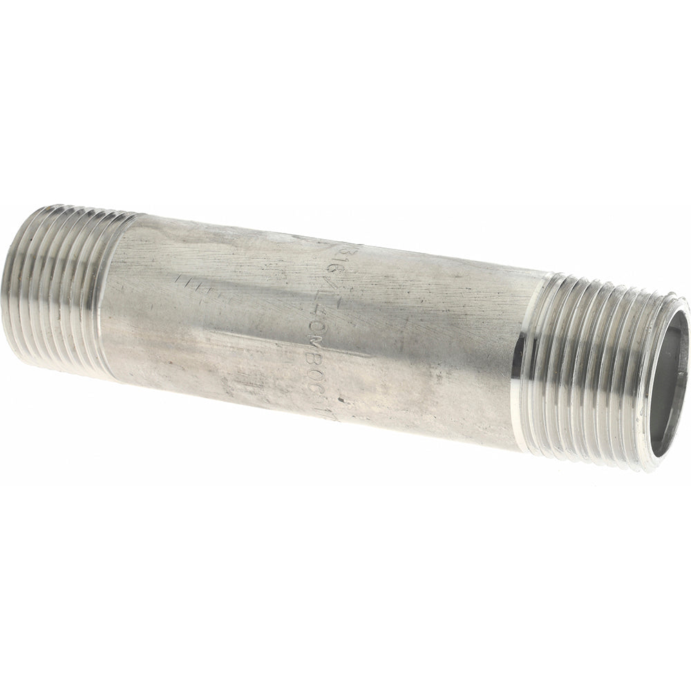 Merit Brass 6012-400 Stainless Steel Pipe Nipple 3/4" Pipe, Grade 316 & 316L