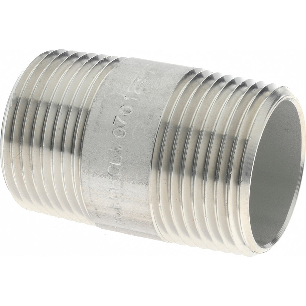 Merit Brass 6016-200 Stainless Steel Pipe Nipple 1" Pipe, Grade 316 & 316L
