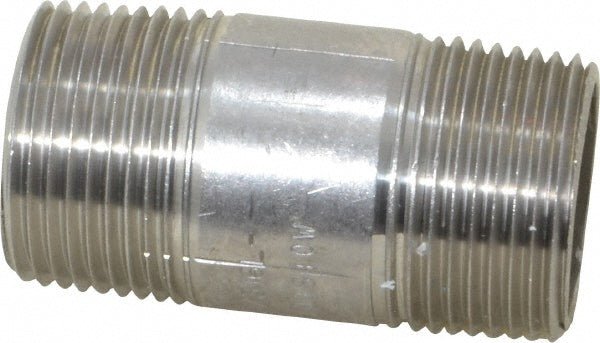 Merit Brass 6016-250 Stainless Steel Pipe Nipple 1" Pipe, Grade 316 & 316L