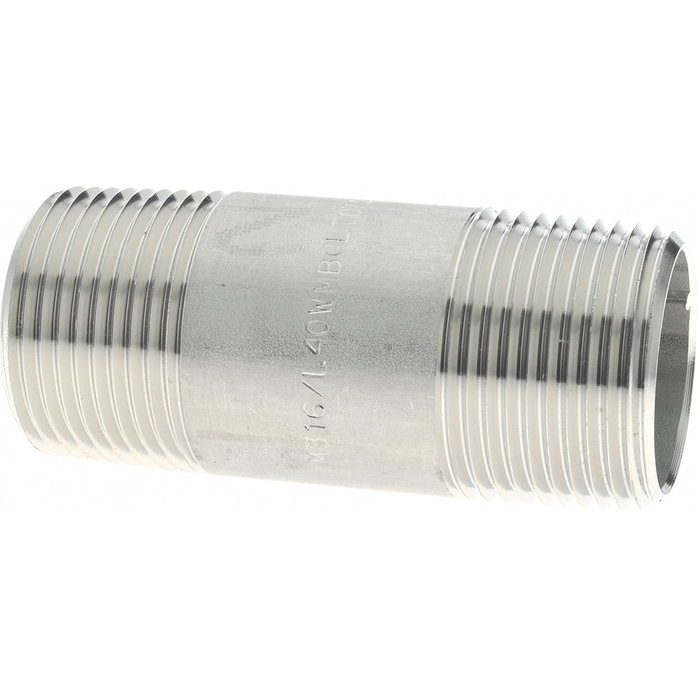 Merit Brass 6016-300 Stainless Steel Pipe Nipple 1" Pipe, Grade 316 & 316L