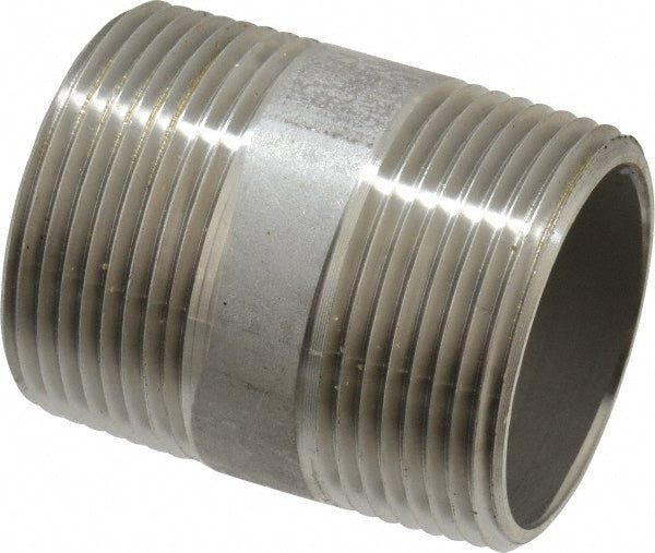 Merit Brass 6020-200 Stainless Steel Pipe Nipple 1-1/4" Pipe, Grade 316 & 316L