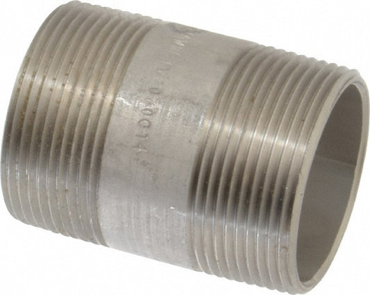 Merit Brass 6024-250 Stainless Steel Pipe Nipple 1-1/2" Pipe, Grade 316 & 316L