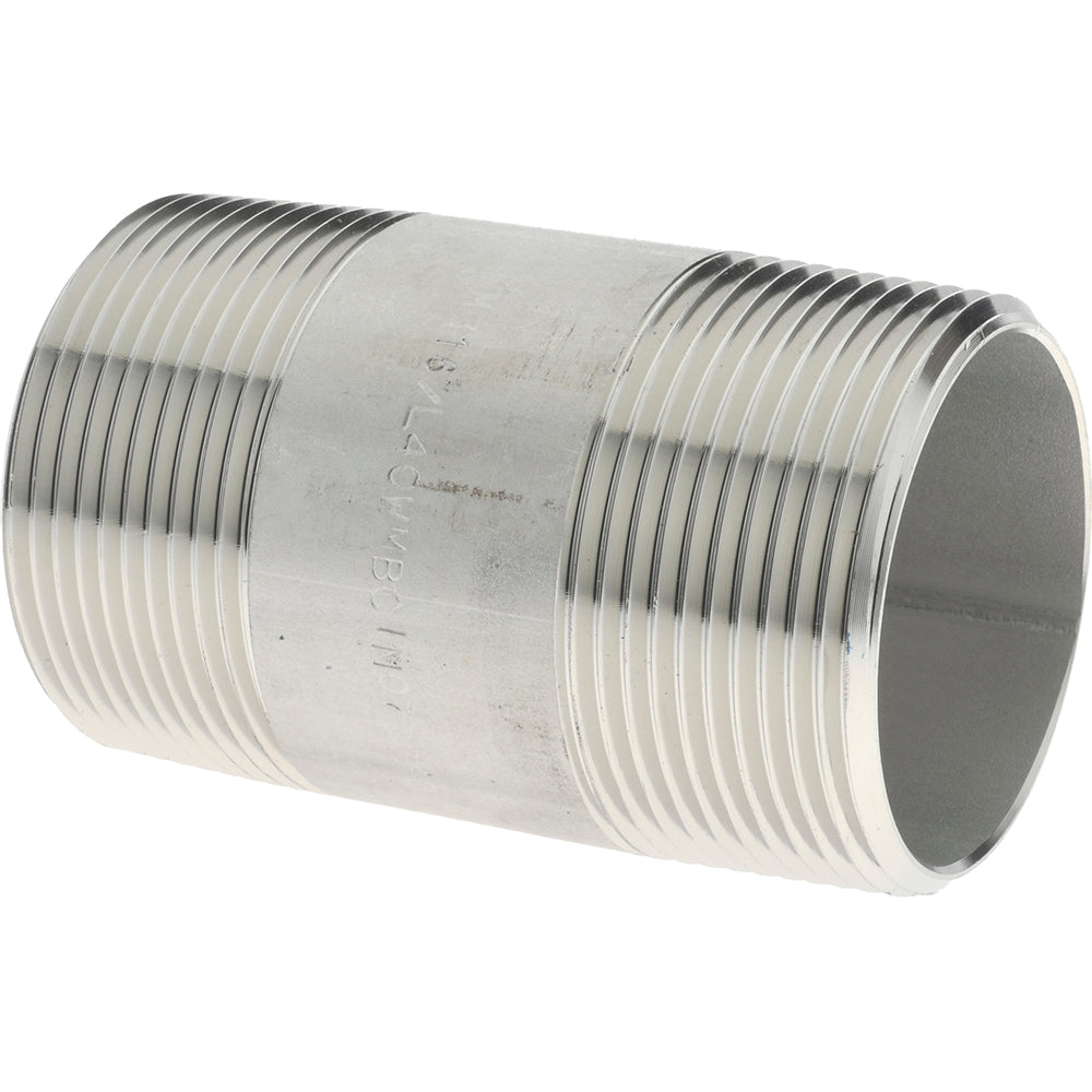 Merit Brass 6024-300 Stainless Steel Pipe Nipple 1-1/2" Pipe, Grade 316 & 316L