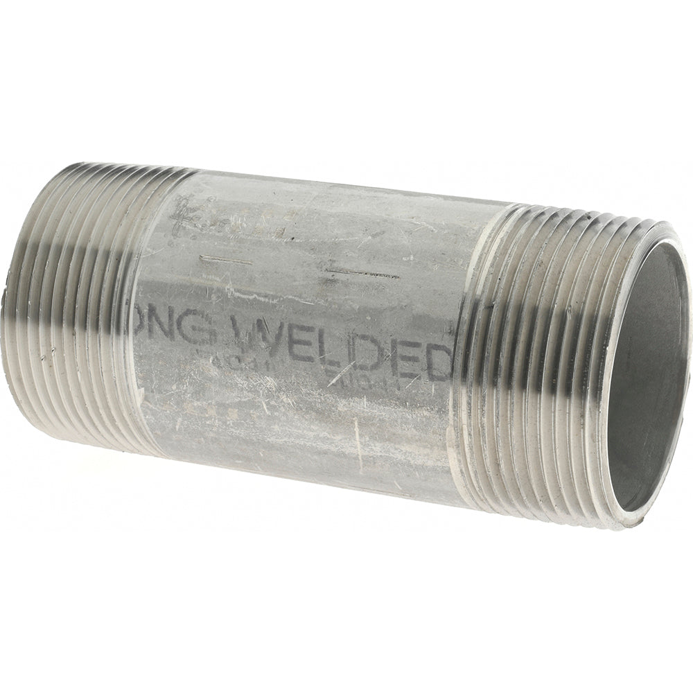 Merit Brass 6024-400 Stainless Steel Pipe Nipple 1-1/2" Pipe, Grade 316 & 316L