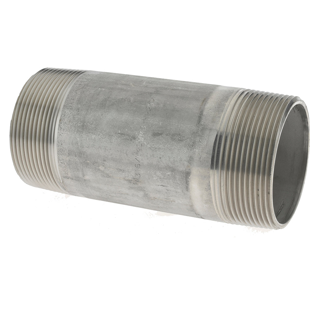 Merit Brass 6032-500 Stainless Steel Pipe Nipple 2" Pipe, Grade 316 & 316L