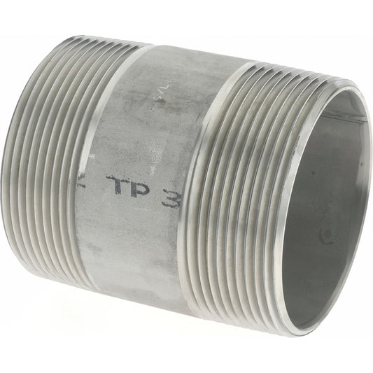 Merit Brass 6048-400 Stainless Steel Pipe Nipple 3" Pipe, Grade 316 & 316L