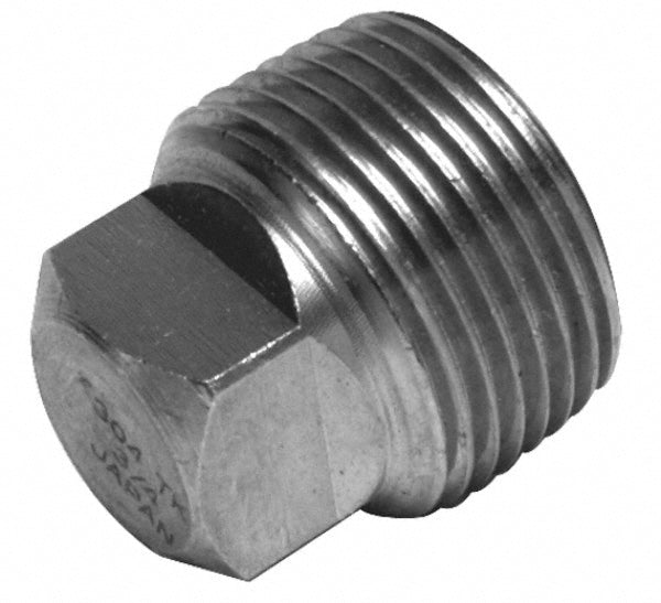 Merit Brass 3417D-20 Pipe Square Head Plug 1-1/4", 304 & 304L Stainless Steel