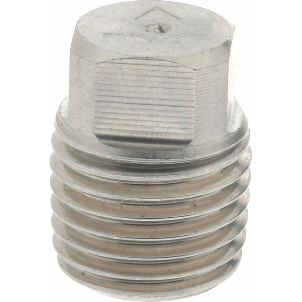 Merit Brass 3617DA-04 Pipe Square Head Plug 1/4", 316 & 316L Stainless Steel