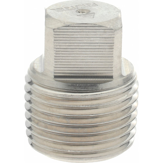 Merit Brass 3617DA-06 Pipe Square Head Plug 3/8", 316 & 316L Stainless Steel