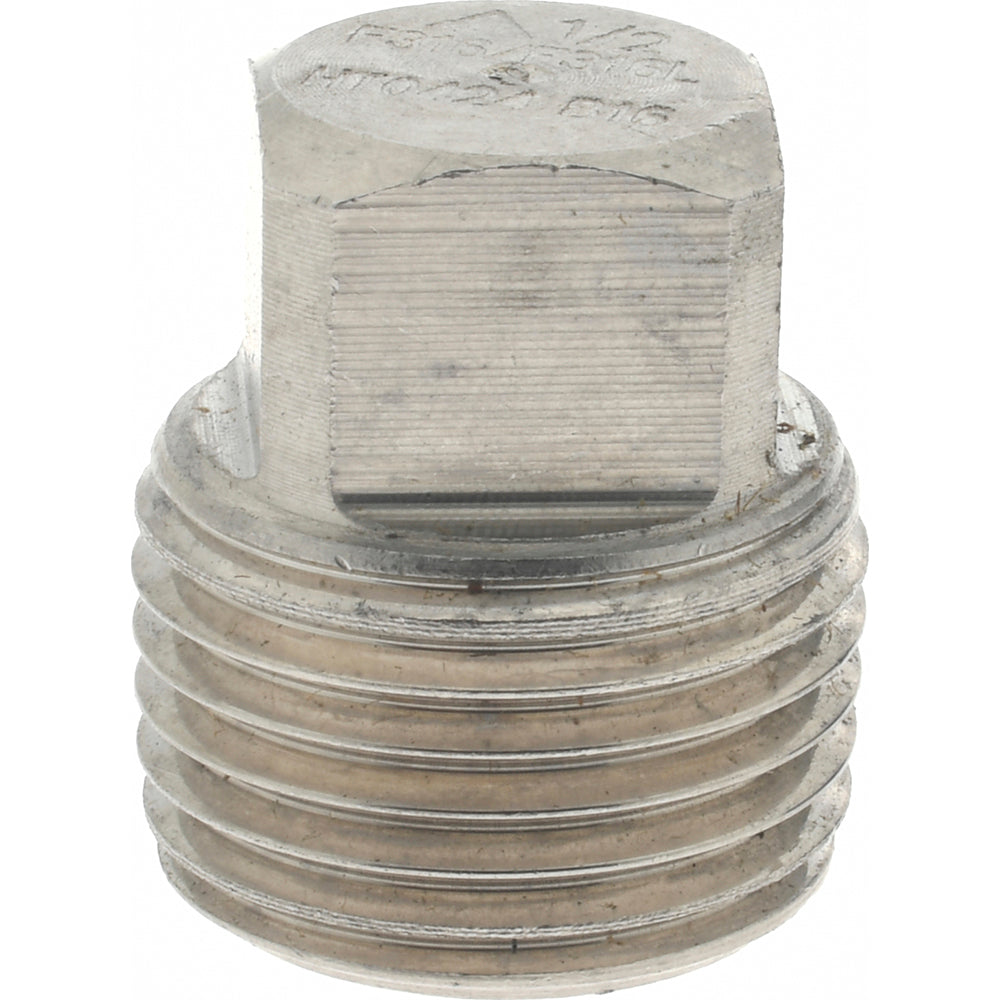 Merit Brass 3617D-08 Pipe Square Head Plug 1/2", 316 & 316L Stainless Steel