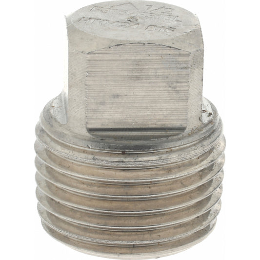 Merit Brass 3617D-08 Pipe Square Head Plug 1/2", 316 & 316L Stainless Steel
