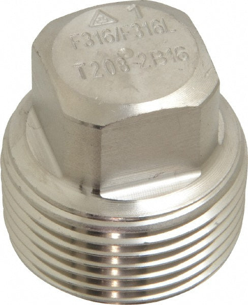 Merit Brass 3617D-16 Pipe Square Head Plug 1", 316 & 316L Stainless Steel