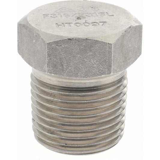 Merit Brass 3617HD-06 Pipe Hex Plug 3/8", 316 & 316L Stainless Steel