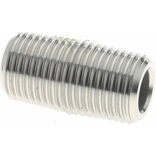 Merit Brass 6502-001 Stainless Steel Pipe Nipple 1/8" Pipe, Grade 316 & 316L