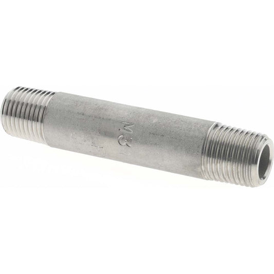 Merit Brass 6502-200 Stainless Steel Pipe Nipple 1/8" Pipe, Grade 316 & 316L