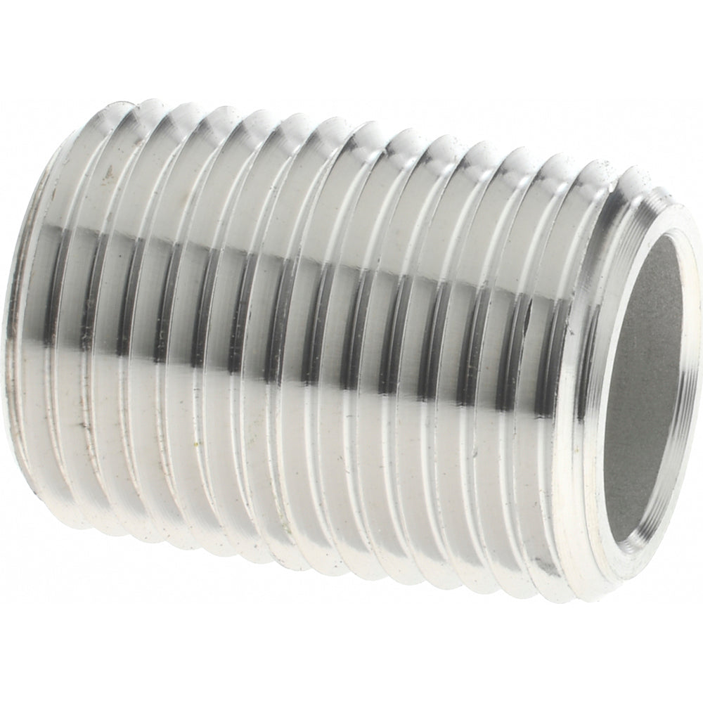 Merit Brass 6508-001 Stainless Steel Pipe Nipple 1/2" Pipe, Grade 316 & 316L