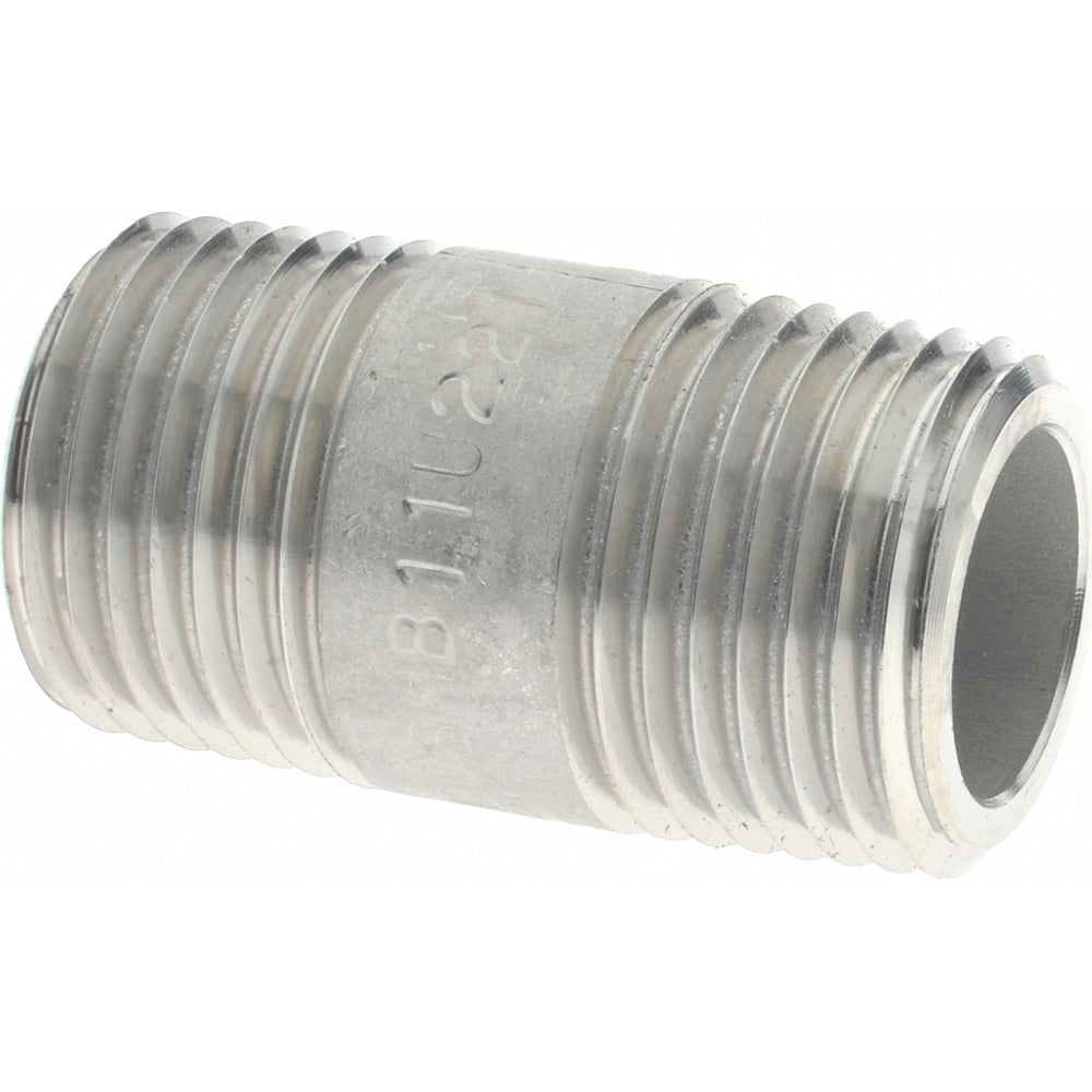 Merit Brass 6508-150 Stainless Steel Pipe Nipple 1/2" Pipe, Grade 316 & 316L