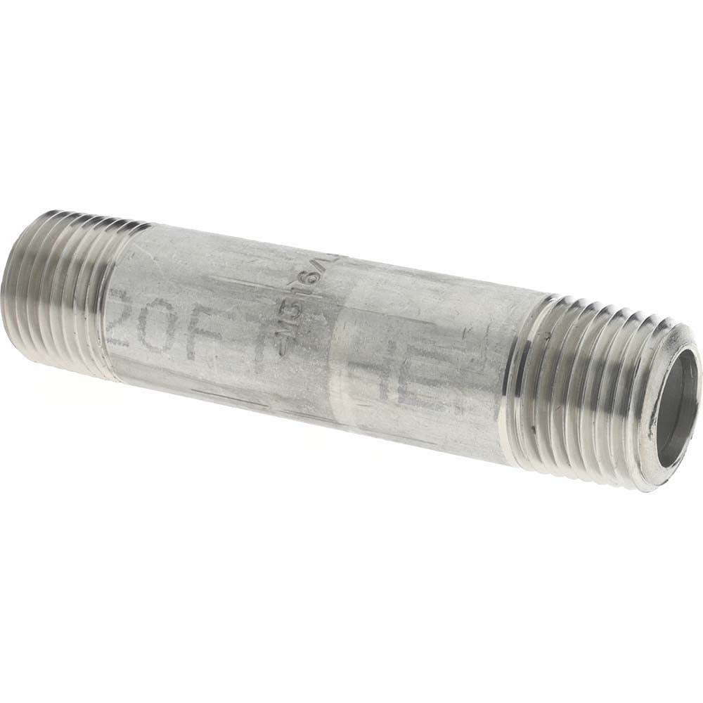 Merit Brass 6508-350 Stainless Steel Pipe Nipple 1/2" Pipe, Grade 316 & 316L