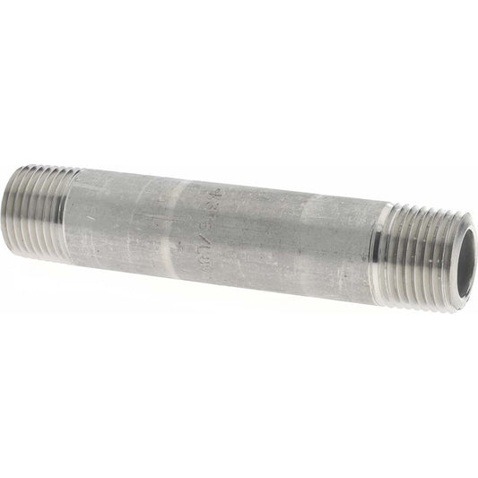Merit Brass 6508-400 Stainless Steel Pipe Nipple 1/2" Pipe, Grade 316 & 316L