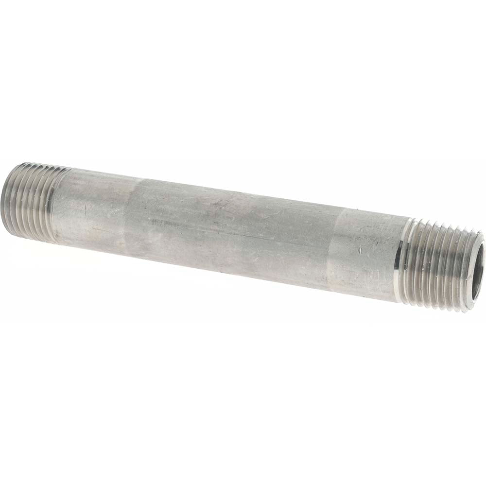 Merit Brass 6508-500 Stainless Steel Pipe Nipple 1/2" Pipe, 5" OAL, Grade 316 & 316L