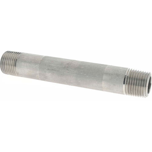 Merit Brass 6508-500 Stainless Steel Pipe Nipple 1/2" Pipe, 5" OAL, Grade 316 & 316L