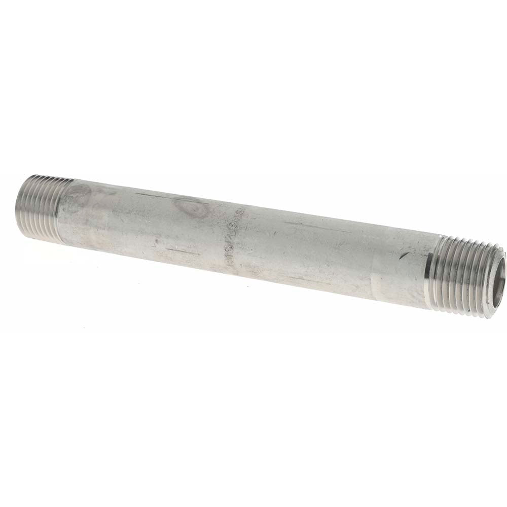 Merit Brass 6508-600 Stainless Steel Pipe Nipple 1/2" Pipe, Grade 316 & 316L