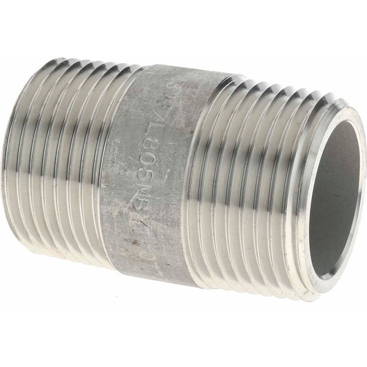 Merit Brass 6516-200 Stainless Steel Pipe Nipple 1" Pipe, Grade 316 & 316L