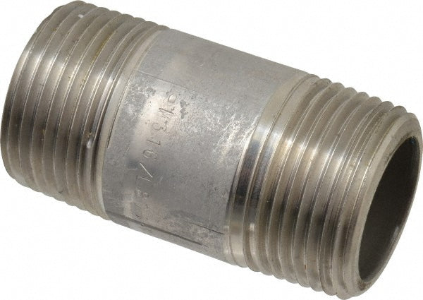 Merit Brass 6516-250 Stainless Steel Pipe Nipple 1" Pipe, Grade 316 & 316L