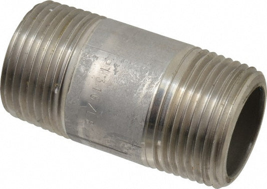 Merit Brass 6516-250 Stainless Steel Pipe Nipple 1" Pipe, Grade 316 & 316L