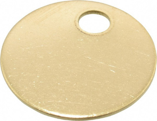 C.H. Hanson 43561 1 Inch Diameter, Round, Brass Blank Metal Tag