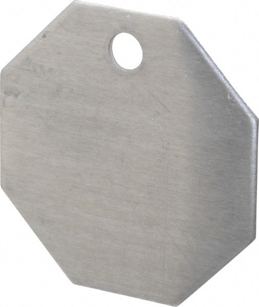C.H. Hanson 43720 1-1/2 Inch Diameter, Octagonal, Aluminum Blank Metal Tag