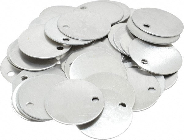 C.H. Hanson 43581 1-1/2 Inch Diameter, Round, Aluminum Blank Metal Tag
