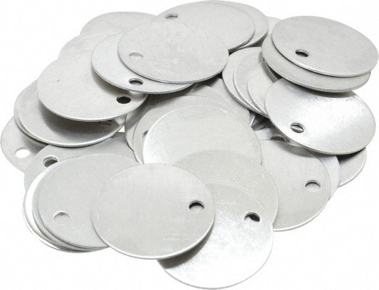 C.H. Hanson 43581 1-1/2 Inch Diameter, Round, Aluminum Blank Metal Tag