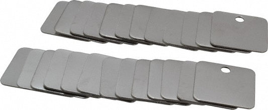 C.H. Hanson 43705 1-1/4 Inch Diameter, Square, Stainless Steel Blank Metal Tag