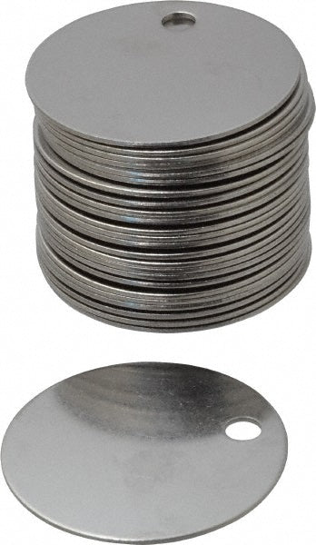 C.H. Hanson 43584 1-1/2 Inch Diameter, Round, Stainless Steel Blank Metal Tag