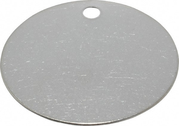 C.H. Hanson 43591 2 Inch Diameter, Round, Stainless Steel Blank Metal Tag