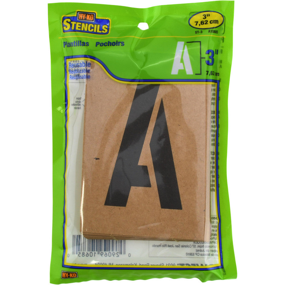 Value Collection ST-3 Facility Stencils Stencil Type Letter Set (A-Z)  Message Type Plant Marking  Material Composition Board  Character Height 3in  