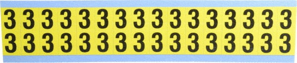 Stranco Incorporated SB3-3 Number & Letter Label "3", Rectangle, 0.5625" Wide